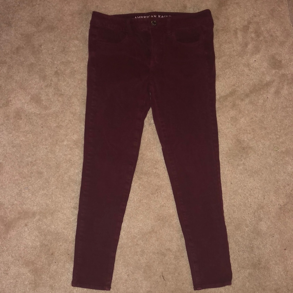 American Eagle Maroon Jeggings